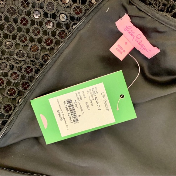 Lilly Pulitzer Black Sequined Aaliyah Dress. - Picture 4 of 7